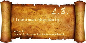 Lieberman Benjámin névjegykártya